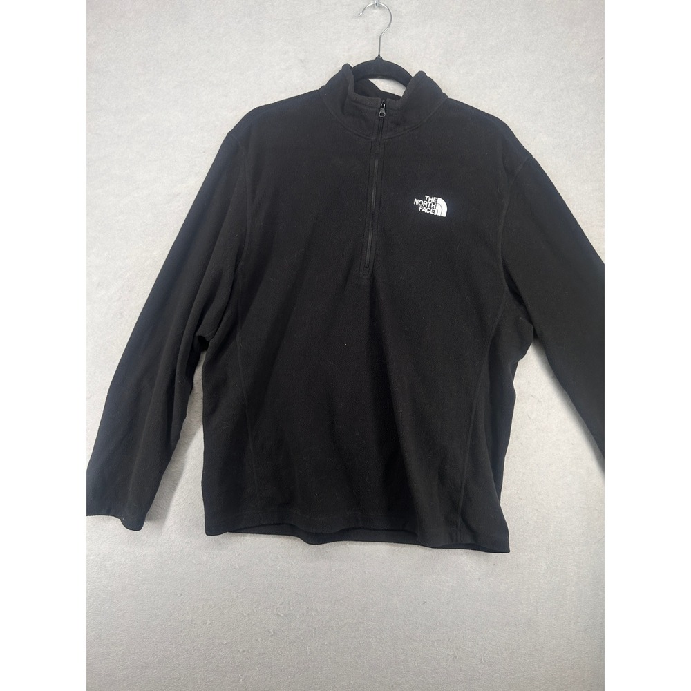 The North Face Mens TKA 100 Glacier 1/4 Zip Fleece Pullover Black C744JK3 L